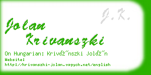 jolan krivanszki business card